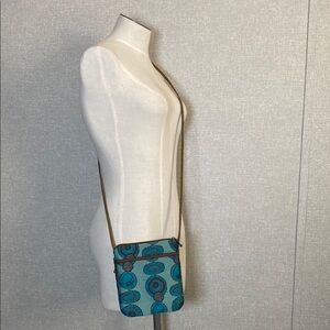 Maruca Stylish Blue Patterned Tapestry Crossbody Bag